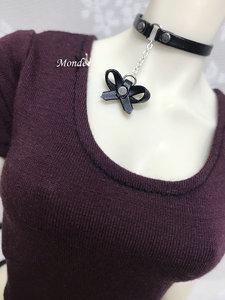 Bjd Sd Dd 1/3 Leather Choker With Butterfly - Mda13f15